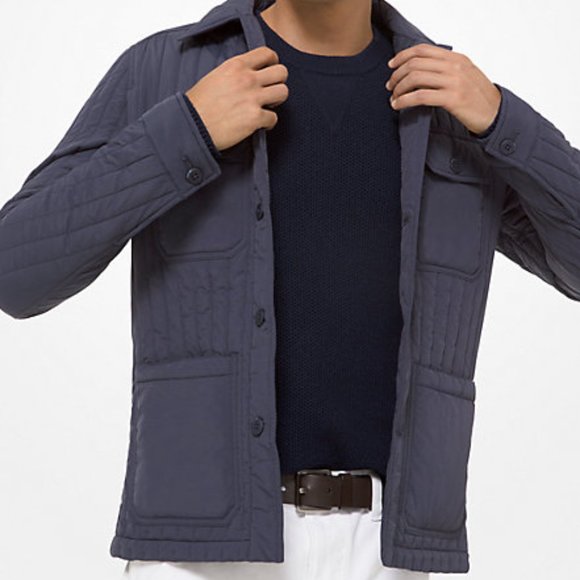 Michael Kors Mens Quilted Trucker Jacket - Navy Blue - NWT